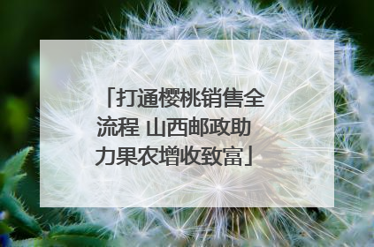 打通樱桃销售全流程 山西邮政助力果农增收致富