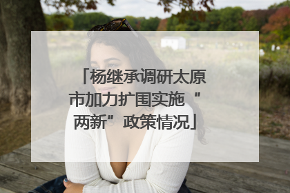 杨继承调研太原市加力扩围实施“两新”政策情况