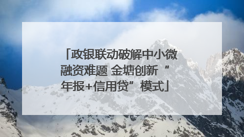 政银联动破解中小微融资难题 金塘创新“年报+信用贷”模式