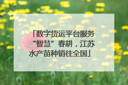数字货运平台服务“智慧”春耕，江苏水产苗种销往全国