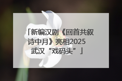 新编汉剧《回首共叙诗中月》亮相2025武汉“戏码头”