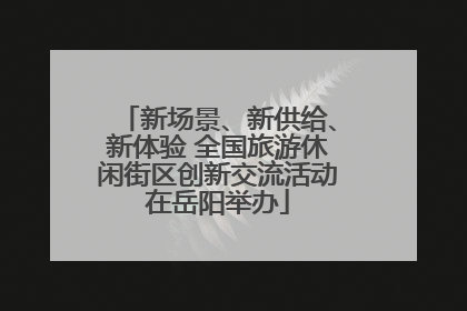 新场景、新供给、新体验 全国旅游休闲街区创新交流活动在岳阳举办