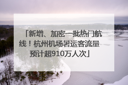 新增、加密一批热门航线！杭州机场暑运客流量预计超910万人次