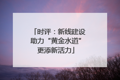 时评：新线建设助力“黄金水道”更添新活力
