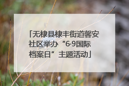 无棣县棣丰街道馨安社区举办“6·9国际档案日”主题活动
