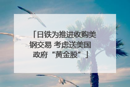 日铁为推进收购美钢交易 考虑送美国政府“黄金股”