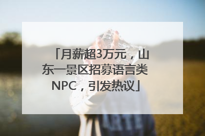 月薪超3万元，山东一景区招募语言类NPC，引发热议