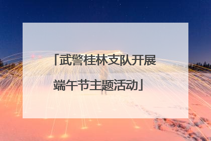 武警桂林支队开展端午节主题活动