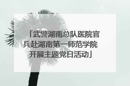 武警湖南总队医院官兵赴湖南第一师范学院开展主题党日活动