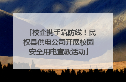 校企携手筑防线！民权县供电公司开展校园安全用电宣教活动