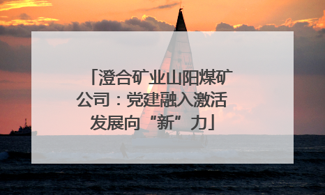 澄合矿业山阳煤矿公司：党建融入激活发展向“新”力