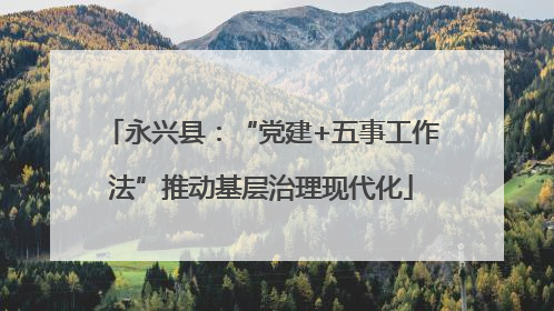 永兴县：“党建+五事工作法”推动基层治理现代化