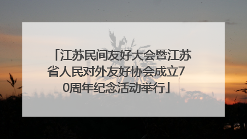 江苏民间友好大会暨江苏省人民对外友好协会成立70周年纪念活动举行