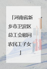 河南省新乡市卫滨区总工会慰问农民工子女