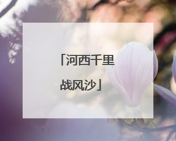 河西千里战风沙