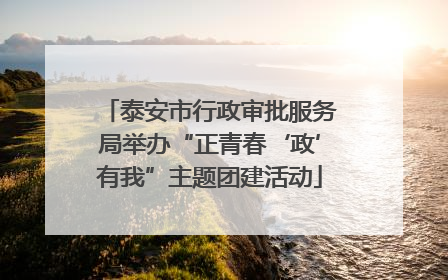 泰安市行政审批服务局举办“正青春‘政’有我”主题团建活动