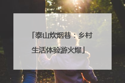 泰山炊烟巷：乡村生活体验游火爆