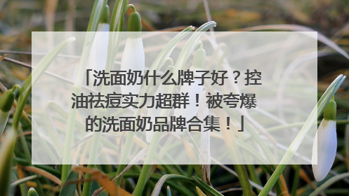 洗面奶什么牌子好？控油祛痘实力超群！被夸爆的洗面奶品牌合集！