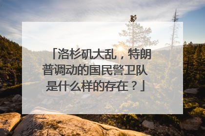 洛杉矶大乱，特朗普调动的国民警卫队是什么样的存在？