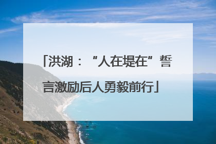 洪湖：“人在堤在”誓言激励后人勇毅前行