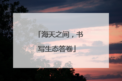 海天之间，书写生态答卷