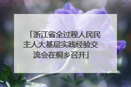 浙江省全过程人民民主人大基层实践经验交流会在桐乡召开
