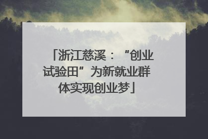 浙江慈溪：“创业试验田”为新就业群体实现创业梦