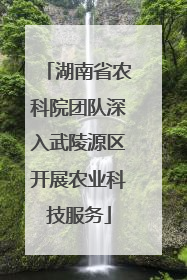湖南省农科院团队深入武陵源区开展农业科技服务