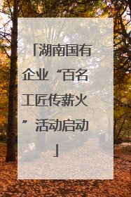 湖南国有企业“百名工匠传薪火”活动启动