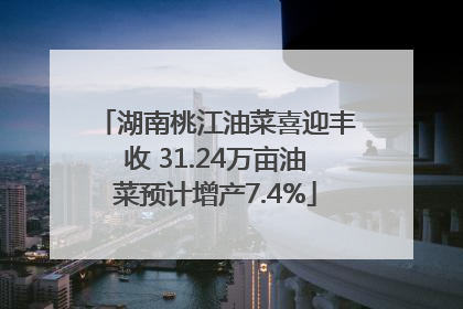 湖南桃江油菜喜迎丰收 31.24万亩油菜预计增产7.4%