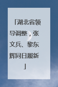 湖北省领导调整，张文兵、黎东辉同日履新