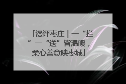 漫评枣庄｜一“拦”一“送”皆温暖，柔心善意映枣城