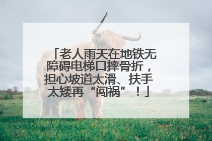 老人雨天在地铁无障碍电梯口摔骨折，担心坡道太滑、扶手太矮再“闯祸”！