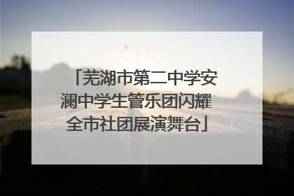 芜湖市第二中学安澜中学生管乐团闪耀全市社团展演舞台