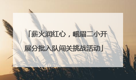 薪火润红心，峨眉二小开展分批入队闯关挑战活动