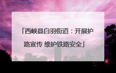 西峡县白羽街道：开展护路宣传 维护铁路安全