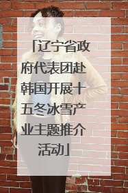 辽宁省政府代表团赴韩国开展十五冬冰雪产业主题推介活动