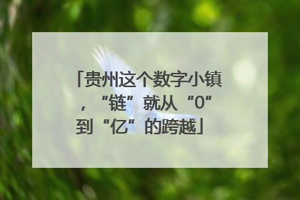 贵州这个数字小镇，“链”就从“0”到“亿”的跨越