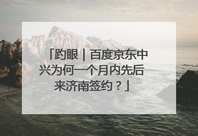 趵眼｜百度京东中兴为何一个月内先后来济南签约？