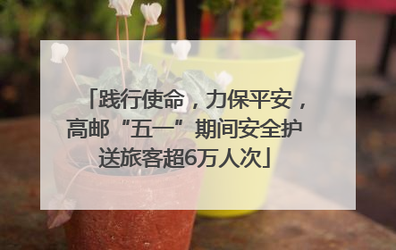 践行使命，力保平安，高邮“五一”期间安全护送旅客超6万人次