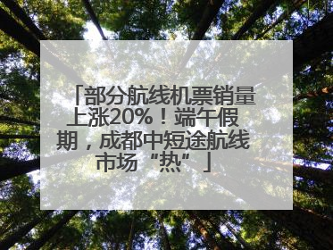 部分航线机票销量上涨20%！端午假期，成都中短途航线市场“热”