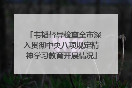 韦韬督导检查全市深入贯彻中央八项规定精神学习教育开展情况