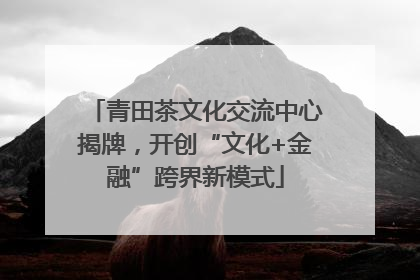 青田茶文化交流中心揭牌，开创“文化+金融”跨界新模式