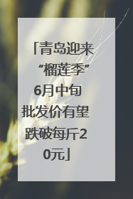 青岛迎来“榴莲季” 6月中旬批发价有望跌破每斤20元