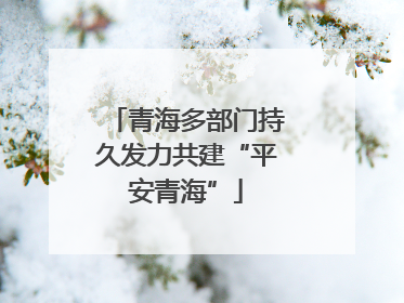 青海多部门持久发力共建“平安青海”