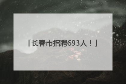 长春市招聘693人！