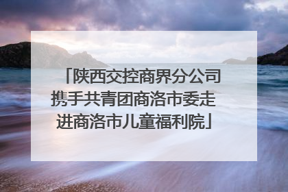 陕西交控商界分公司携手共青团商洛市委走进商洛市儿童福利院