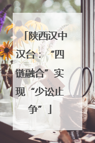 陕西汉中汉台：“四链融合”实现“少讼止争”