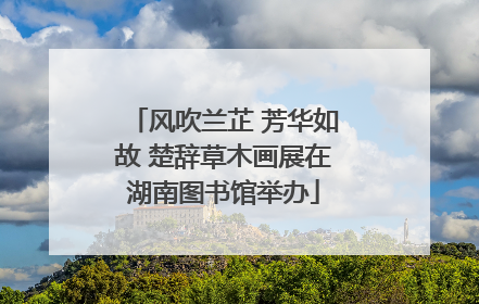 风吹兰芷 芳华如故 楚辞草木画展在湖南图书馆举办