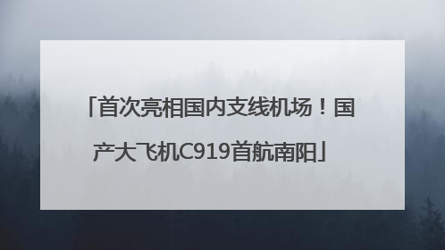 首次亮相国内支线机场！国产大飞机C919首航南阳